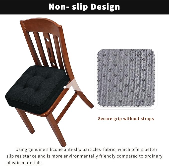 GOFORIT Chair Cushions Set of 2, Tufted Shredded Memory Foam Chair Pads - Image 3