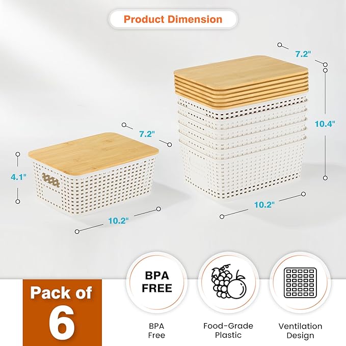 Ohmlove Plastic Storage Baskets - Image 2