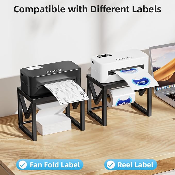 Marbrasse Label Holder for Rolls and Fanfold Labels, Wood Label Printer Holder - Image 6