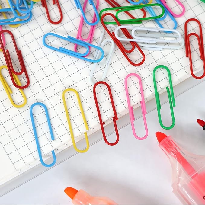 AnutriON Paper Clips, 180 Pack Medium Size Paperclips 1.3 Inch Assorted Colored - Image 3