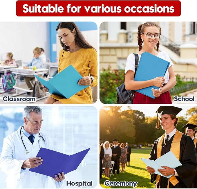 Folders with Pockets, 100 Pack Letter Size Durable Thick Paper 2 Pocket Folders - Image 7