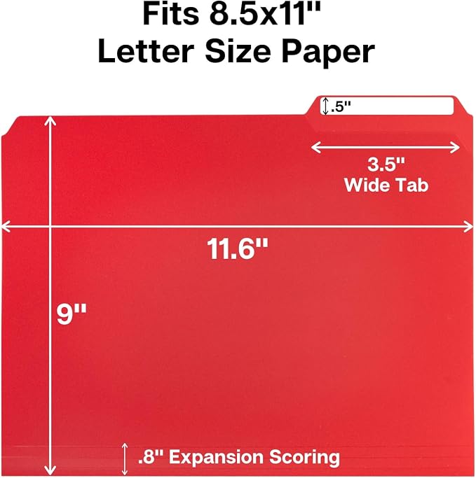 Dunwell Plastic Colored File Folders, 1/3 Tab Filing Folders - Image 5