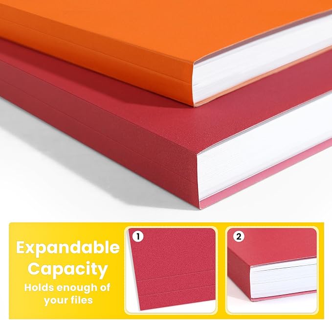 SUNEE File Folders Letter Size Assorted Colors, 100 Pack Manilla Folders 8.5 x - Image 3
