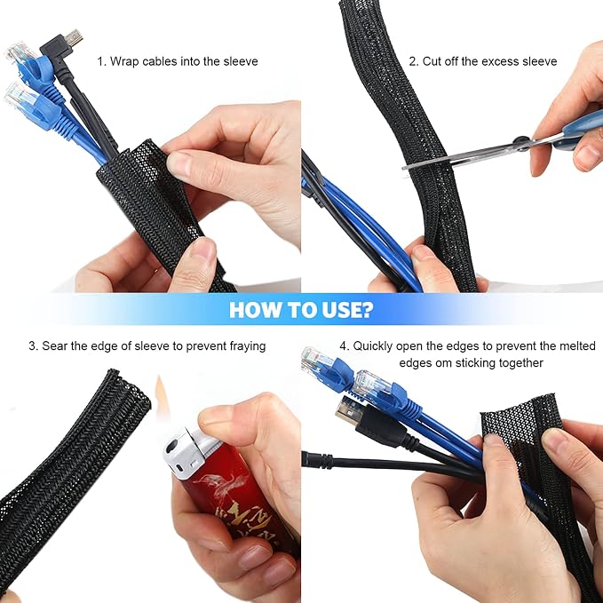 AGPTEK Cable Sleeve, 25ft - Image 7
