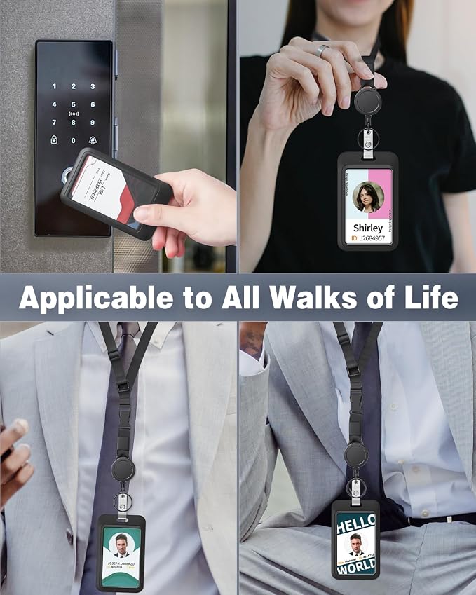 Uniclife 2 Pack Retractable Adjustable Lanyard Heavy Duty Neck Lanyard - Image 5