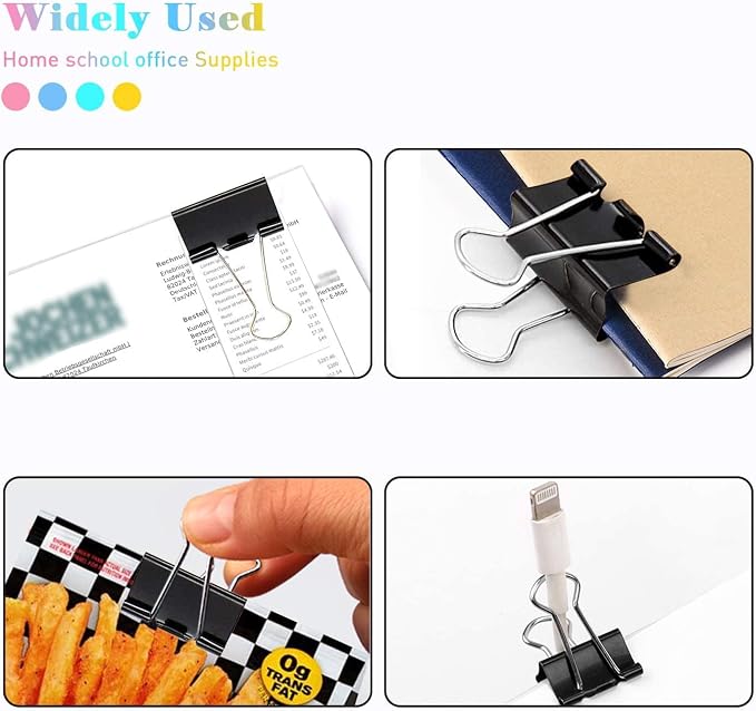 Medium Binder Clips, 72 Pack, 1-1/4 Inch, 1.25 Inch, Standard 32mm, Capacity - Image 7