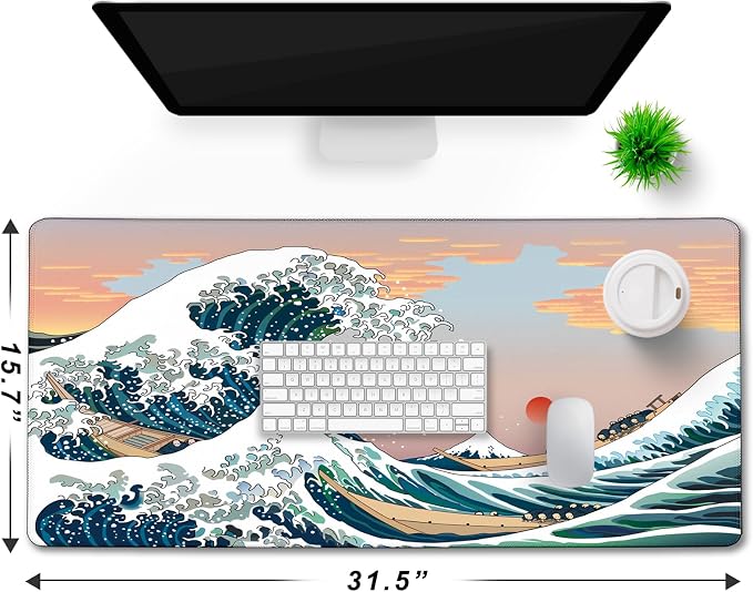 Japanese Large Mouse Pad, DeskMat Office Desk Pad, Extended Large MouseMat - Image 6