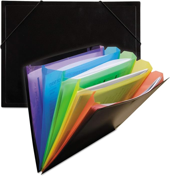 C-Line, Rainbow Pockets Document Sorter, 1 Each, 9 1/2" x 12 1/4" x 1/4" - Image 2