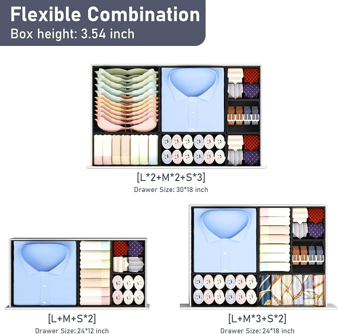 DIMJ Drawer Organizer Clothes, 30 Pack Dresser Organizer, Foldable Closet - Image 4