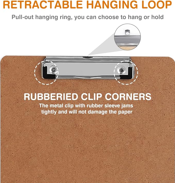 Clipboard, HERKKA 15 Pack Hardboard Office Clipboards Standard A4 Letter Size - Image 3