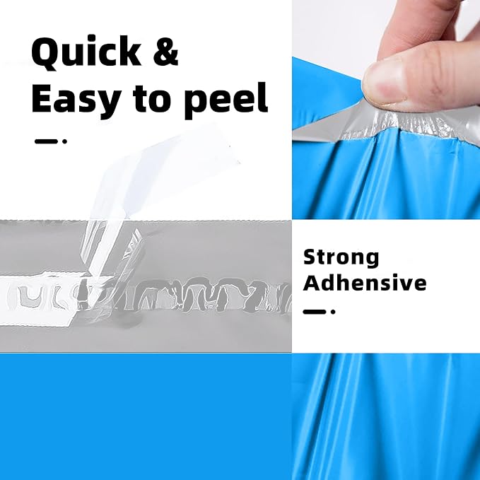 POLYSELLS 1000 pcs 7.5x10.5 Inches Blue Poly Mailers Shipping Envelopes - Image 3