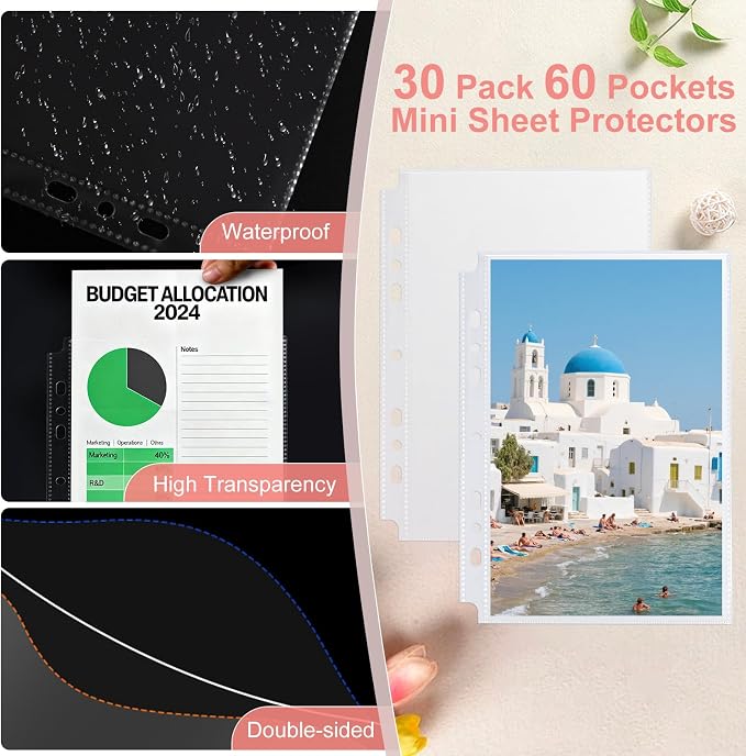 30 Pack 60 Pockets 5.5x8.5” Sheet Protector Sleeves - Image 3