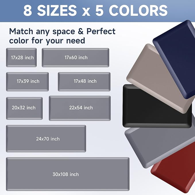 StepRite 4/5 Inch Thick Kitchen Mat Anti Fatigue Mat Kitchen Rugs Kitchen Decor - Image 4