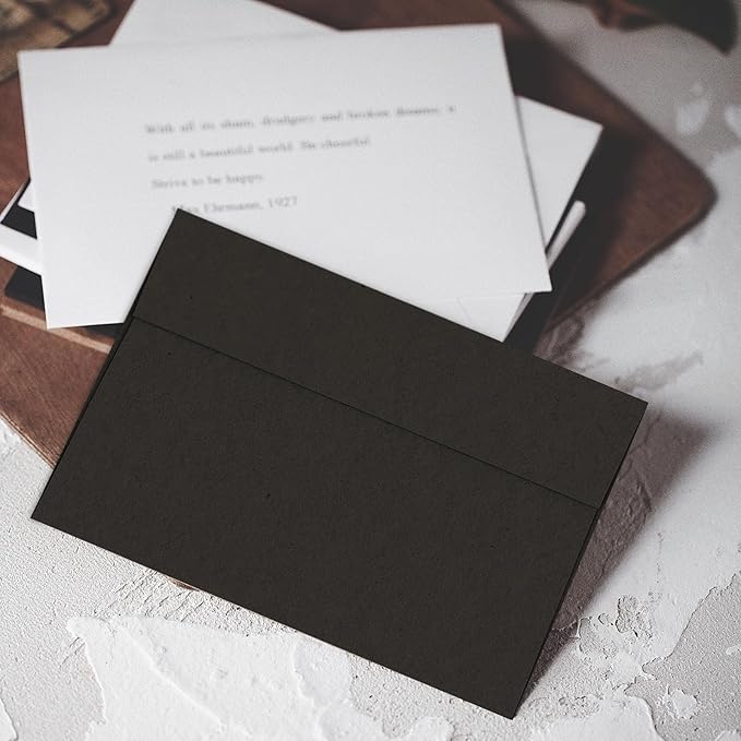 100 Pack Black A2 Envelopes Self Seal, Goefun 120 GSM Printable 4.375 x 5.75 - Image 2