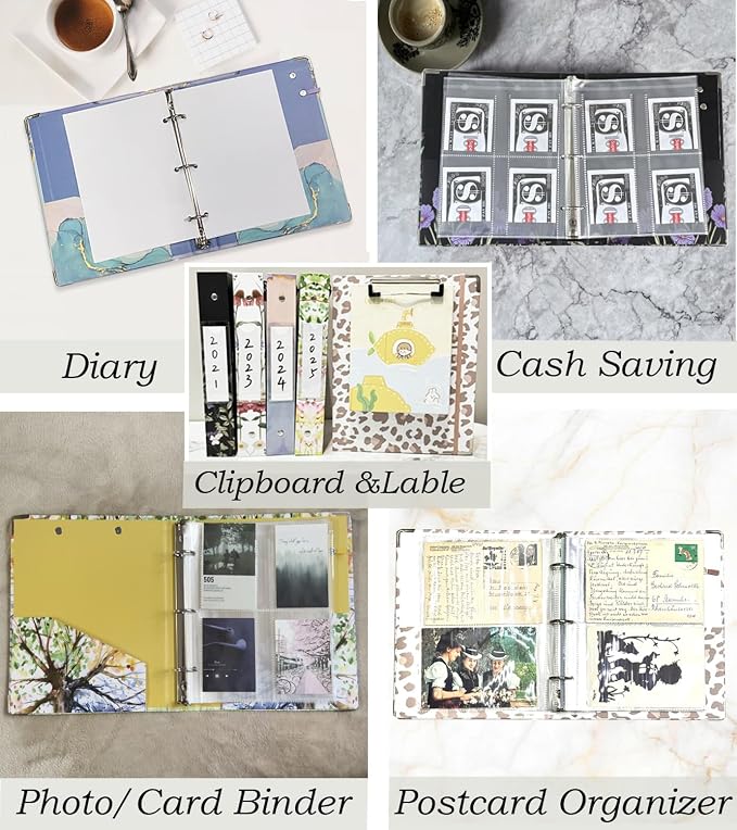 A5 Binder 3 Ring 1 Inch for 5.5"x8.5" Paper, Mini Three Ring Binders - Image 4
