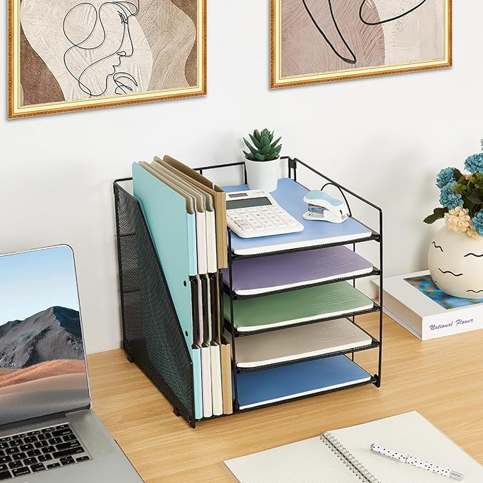 LEKETREE Desk Organizers and Accessories, 5-Tier Paper Letter Tray Organizer - Image 3