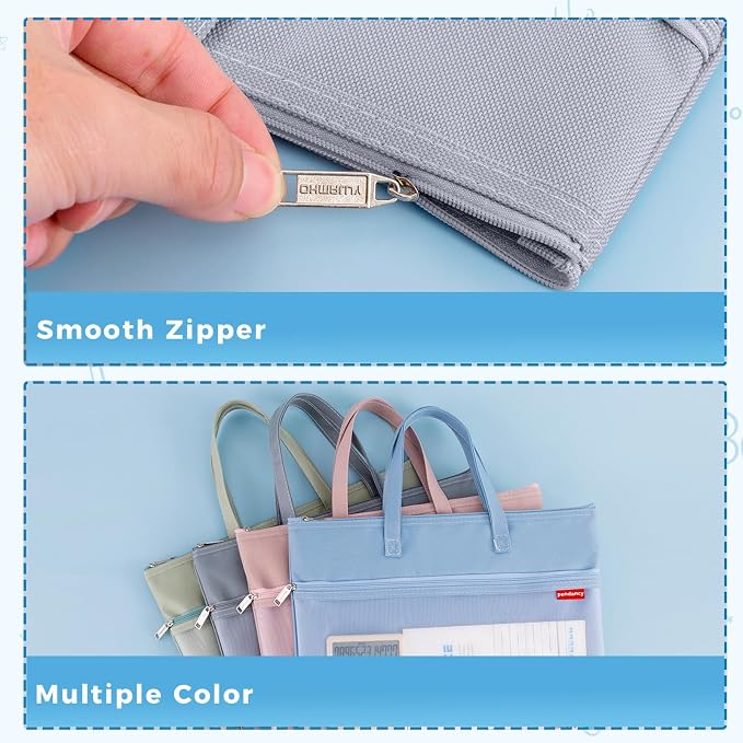 Pendancy Mesh Zipper Pouch A3 Size, Large Double Pocket Waterproof File Bag - Image 5