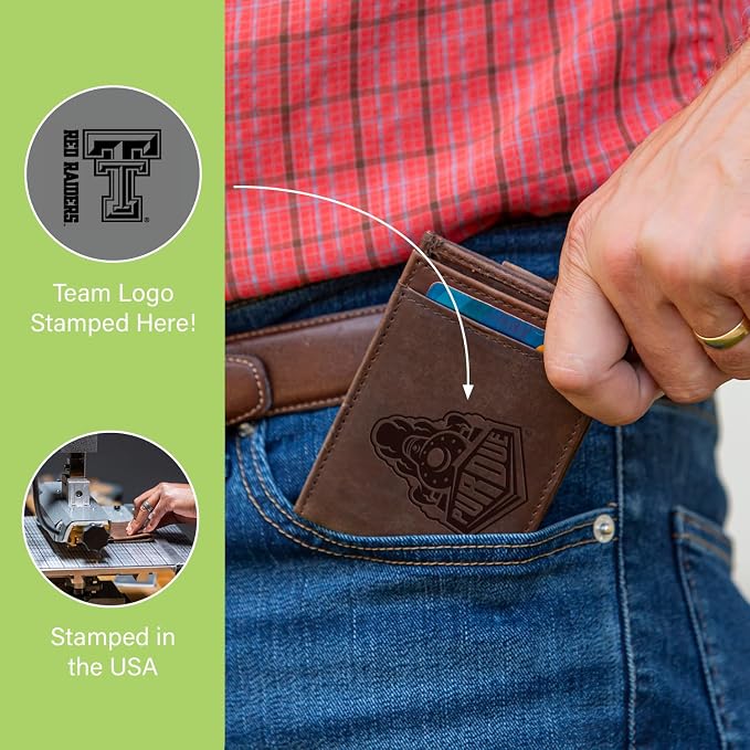 Team Sports America NCAA Texas Tech University Front Pocket Slim Wallet - Image 7
