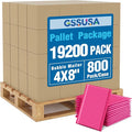 GSSUSA Pink Bubble Mailers 4x8 Inches 19200 Pack, Usable Size 4X7" Bubble by GSSUSA