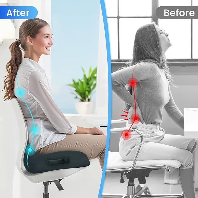 CushZone Seat Cushion, Memory Foam Office Chair Seat Cushion - Image 3