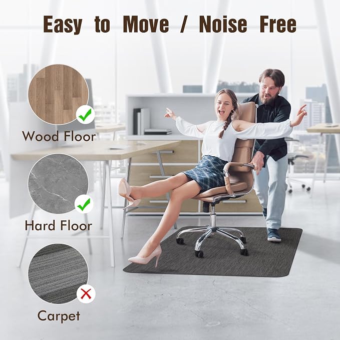 Blvornl Office Chair Mat for Hardwood Floor, Large Anti-Slip Hard Floor - Image 3