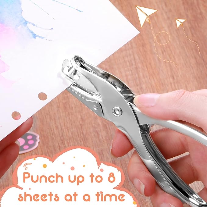 50 Pack 1 Hole Punch 1/4 Inch Single Hole Puncher Bulk Metal 5 Sheet Capacity - Image 4