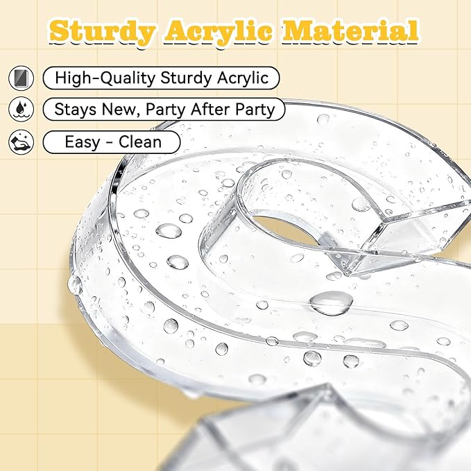 Ledido 10’’ Acrylic Number Charcuterie Board Box, Reusable Fillable Serving Tray - Image 4