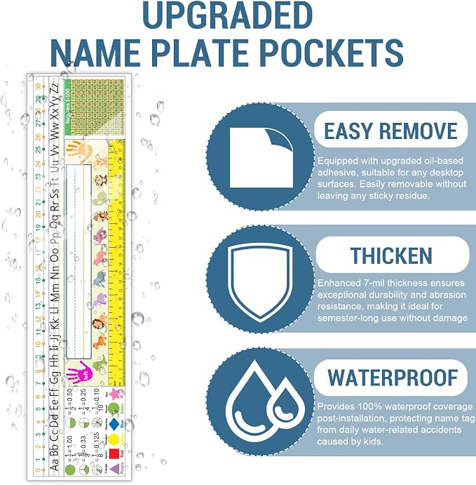 40 PCS Nameplate Pocket, 14.9" x 4.7" Adhesive Desk Name Tag Sleeves Easy - Image 3