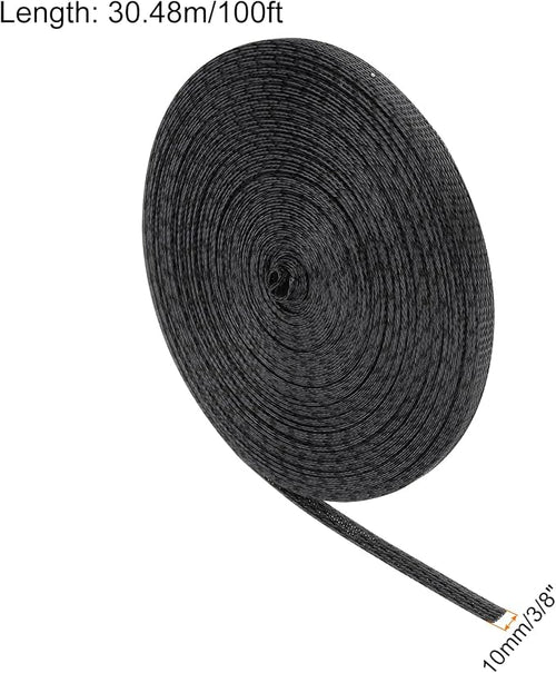 100ft PET Expandable Wire Loom 3/8 Inch, PET Braided Wire Sleeving Cable - Image 2
