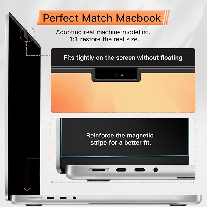 Mamol Magnetic Privacy Screen for MacBook Pro 13 Inch, Anti Glare Blue Light - Image 7