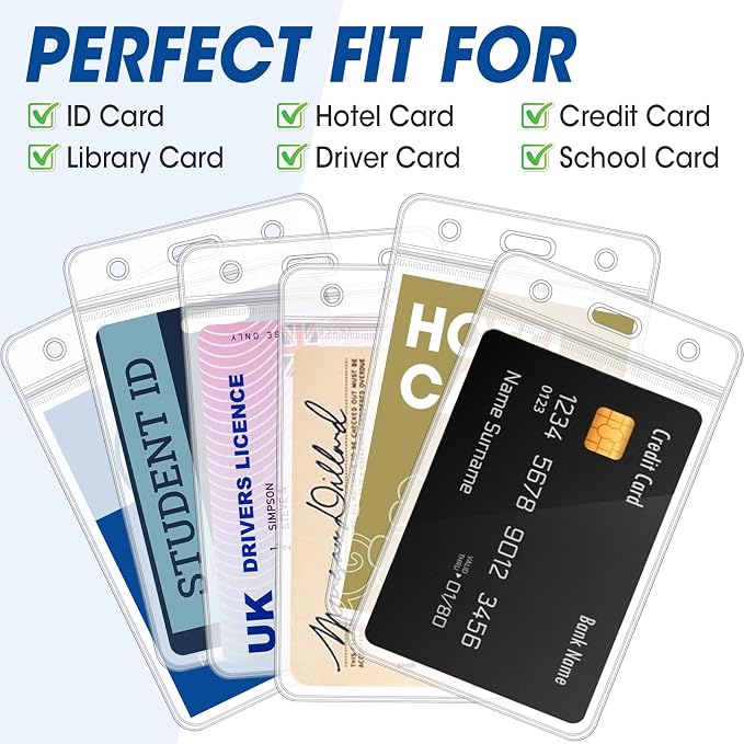 400 Pcs Vertical Badge Holders, Waterproof ID Badge Holder, Credit Cards - Image 3