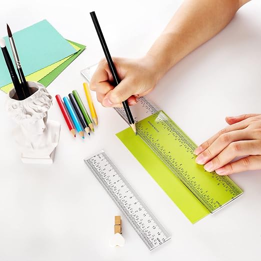 5 PCS 12" Clear Acrylic Ruler Zero-Centering Ruler - Image 4
