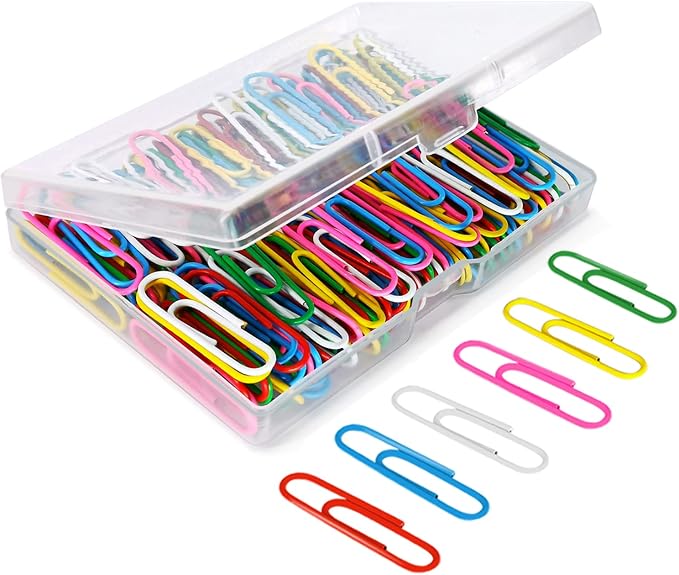 AnutriON Paper Clips, 180 Pack Medium Size Paperclips 1.3 Inch Assorted Colored by AnutriON