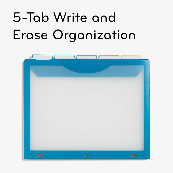 U Brands Poly 5-Tab Three Ring Binder Dividers - Image 3