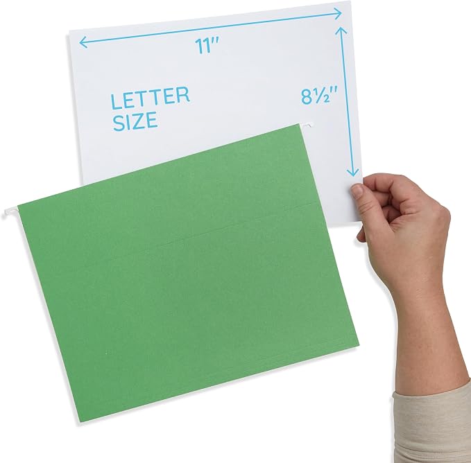 Blue Summit 75 Pack Colored Hanging File Folders Letter Size No Expansion - Image 4