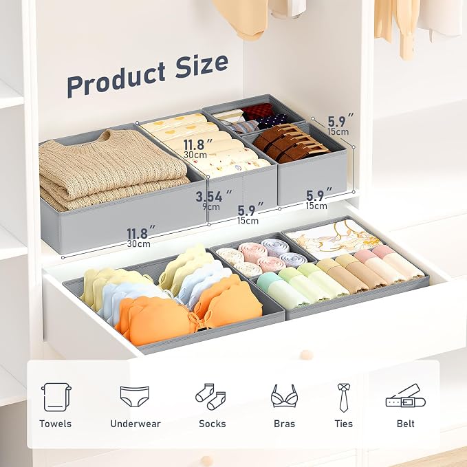 DIMJ Drawer Organizer Clothes, 30 Pack Dresser Organizer, Foldable Closet - Image 2