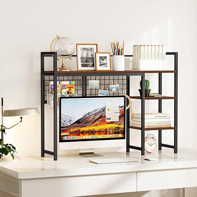 Snughome Desk Shelf, 38.6" Desktop Organizer Shelf, Desk Hutch - Image 2