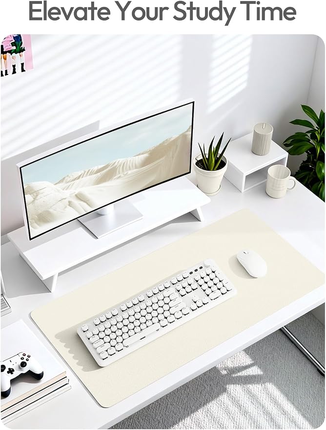 YSAGi Leather Desk Protector, Office Mat, Large Mouse Mat, Non-Slip PU Leather - Image 6