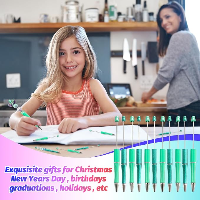 300 Pieces DIY Beadable Pen Kit – 100 Plastic Ballpoint Pens - Image 4