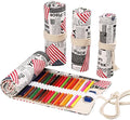 DIYOMR 24/36/72 Slots Pencil Wrap Pencil Rolls, Artist Colored Pencils Roll Up by DIYOMR
