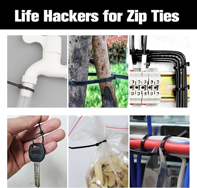 Zip Ties 6 inch, 1000 Pack Black Zip Ties, Self-Locking Nylon Cable Ties - Image 6