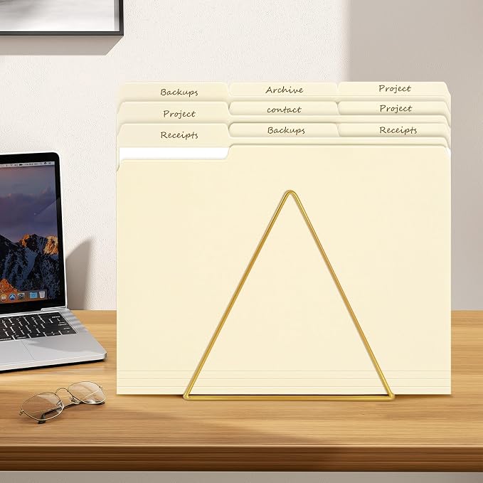 File Folders, 100 Pack Manilla Folders 8.5x11, 1/3 Cut Tabs Manila File Folders - Image 2