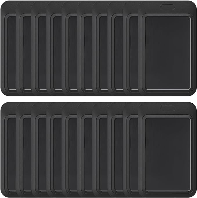 Uniclife 20 Pack Sliding ID Badge Holder Hard Black Vertical Plastic Card Case by UnicLife