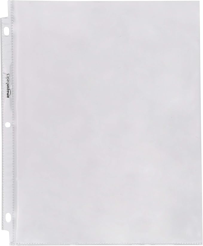 Amazon Basics Sheet Protectors for 3 Ring Binder, Lightweight, Letter Size - Image 2