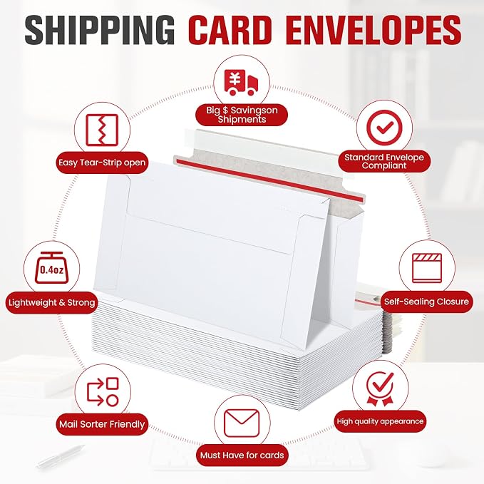 60 Pack Rigid Mailers, Perfect Size Shipping Envelopes - Image 6