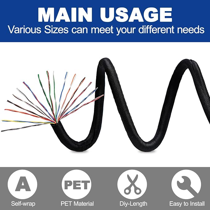 Split-Sleeve Wire Loom for High-Temperature Automotive Harness and Home Cable - Image 2