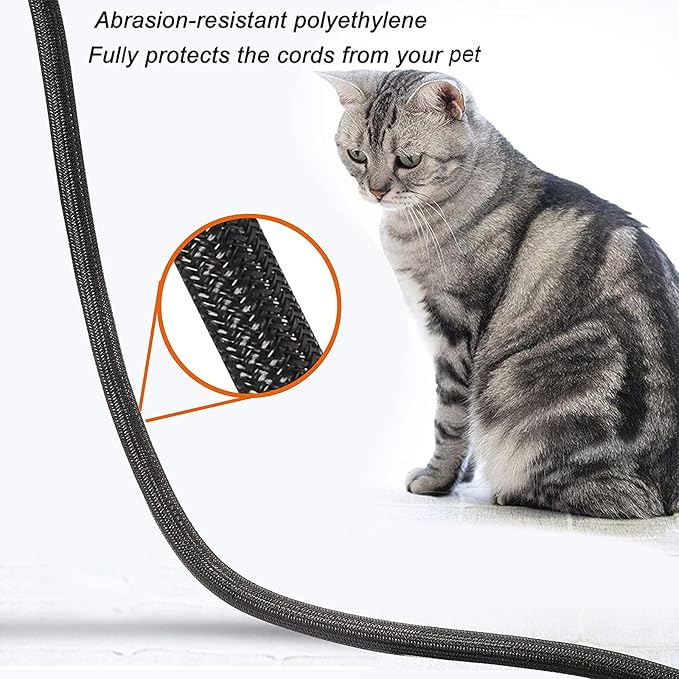 25ft - 1 inch Braided Cable Management Sleeve Cord Protector - Self-Wrapping - Image 4