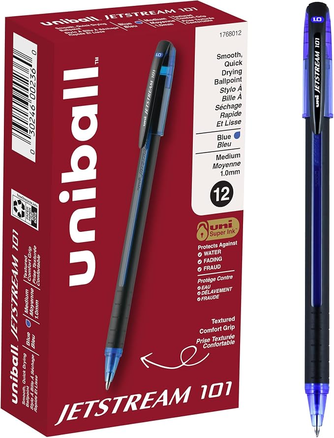 uniball Jetstream 101 Ballpoint Pens, Medium Point, 12 Pack by uni-ball