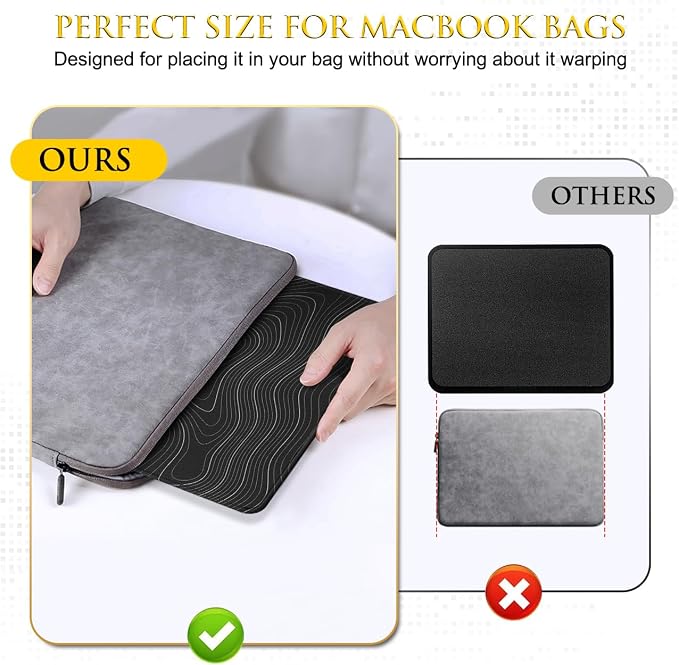 JIKIOU 3 Pack Mouse Pad with Stitched Edge, Portable Size-10.2x8.3in Contour | - Image 6