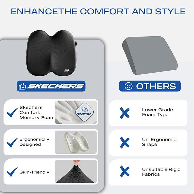 Skechers Seat Cushion, Ergonomic Memory Foam Cushion - Image 6